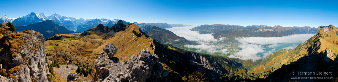 360 Grad Panorama Blick von der Schynigge Platte 360 Grad Panorama Blick von der Schynigge Platte