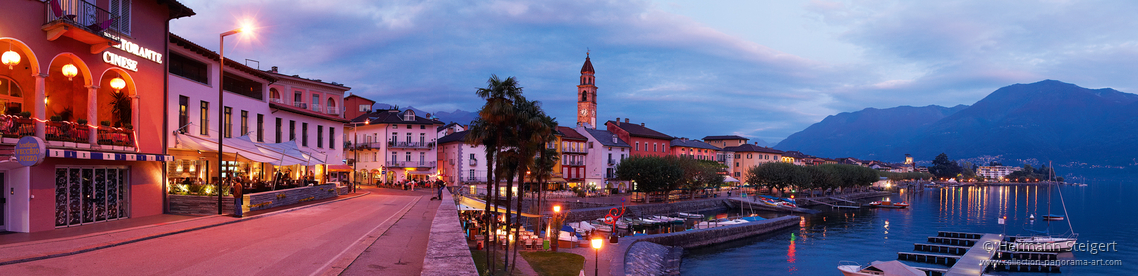 Ascona - Seepromenade am Abend Ascona - Seepromenade am Abend