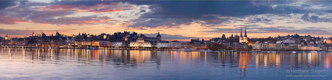 Luzern - Seepromenade Abendstimmung Luzern - Seepromenade Abendstimmung