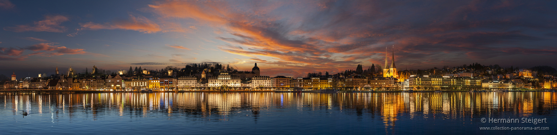 Luzern - Seepromenade Abendstimmung Luzern - Seepromenade Abendstimmung