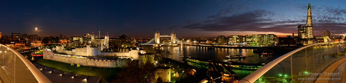 The Tower of London, the Tower Bridge and the Shard at Night