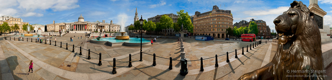 View of Trafalgar Square with the National Gallery in the background and the Nelson Column hidden on the right View of Trafalgar Square with the National Gallery in the background and the Nelson Column hidden on the right
