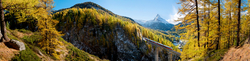 Die Gornergratbahn auf den Findelbach-Viadukt