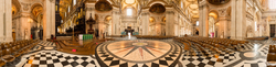 View of the cathedral floor under the dome